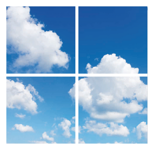 Wolkenplafond 4 panelen - paneel-wolk-4