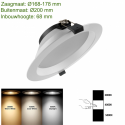 LED-Downlight 3 color Ø170 20W - lvv-dt170 led down 3 color